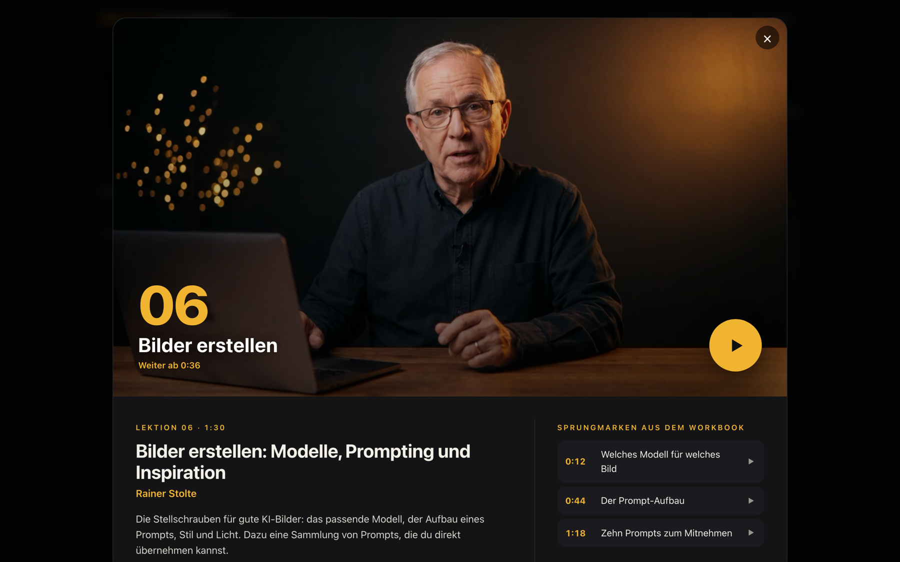 Eine Lektion mit Sprungmarken aus dem Workbook